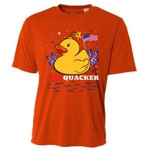 Firecracker Duck 4th Of July Patriotic Day Usa Flag Funny Cooling Performance Crew T-Shirt