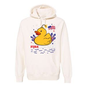 Firecracker Duck 4th Of July Patriotic Day Usa Flag Funny Premium Hoodie