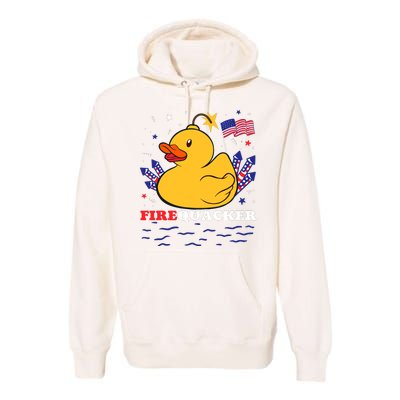 Firecracker Duck 4th Of July Patriotic Day Usa Flag Funny Premium Hoodie