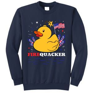 Firecracker Duck 4th Of July Patriotic Day Usa Flag Funny Sweatshirt