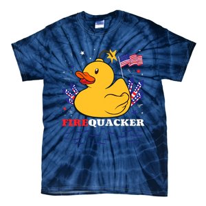 Firecracker Duck 4th Of July Patriotic Day Usa Flag Funny Tie-Dye T-Shirt