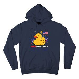 Firecracker Duck 4th Of July Patriotic Day Usa Flag Funny Tall Hoodie