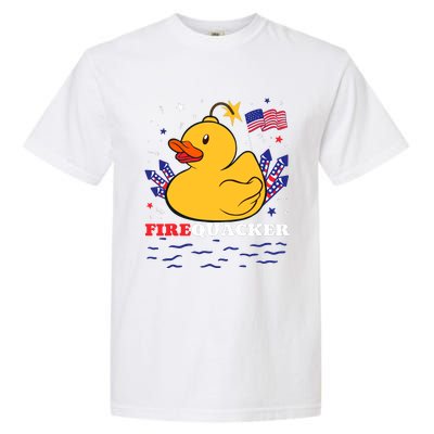 Firecracker Duck 4th Of July Patriotic Day Usa Flag Funny Garment-Dyed Heavyweight T-Shirt