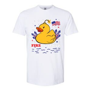 Firecracker Duck 4th Of July Patriotic Day Usa Flag Funny Softstyle CVC T-Shirt