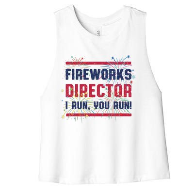 Fireworks Director | 4th Of July Women's Racerback Cropped Tank