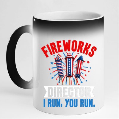 Fireworks Director 4th Of July Graphic 11oz Black Color Changing Mug