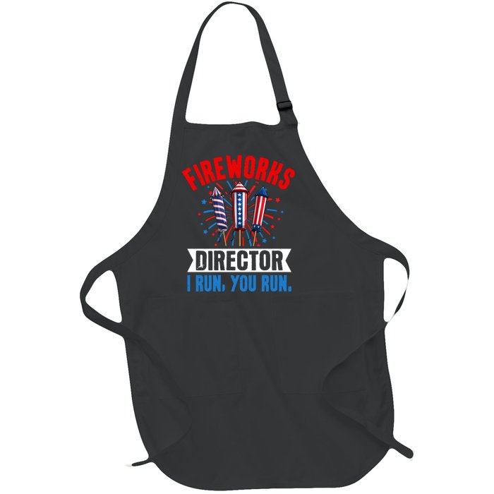 Fireworks Director 4th Of July Graphic Full-Length Apron With Pockets