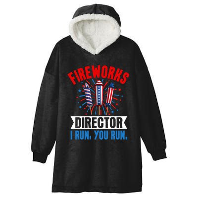 Fireworks Director 4th Of July Graphic Hooded Wearable Blanket