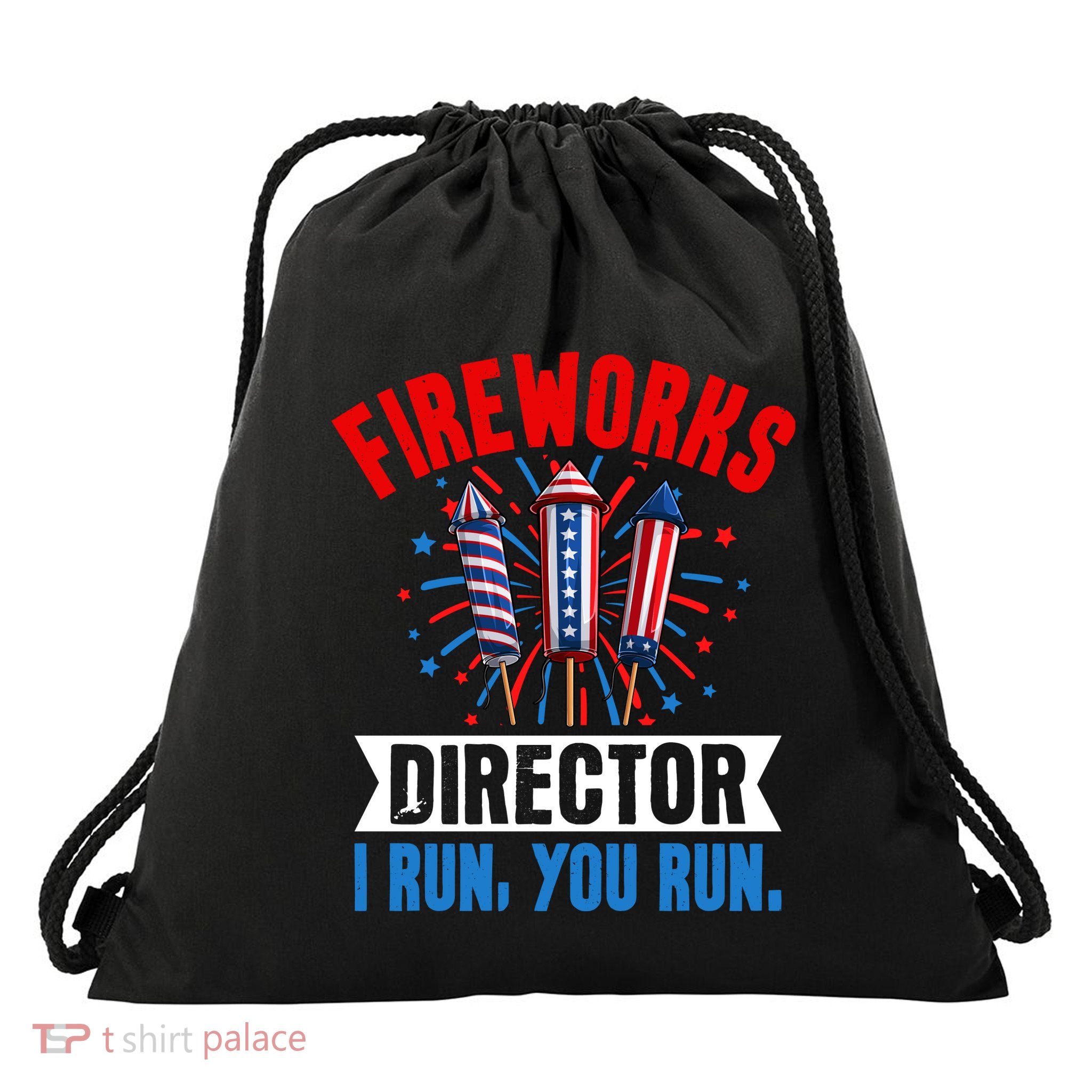 Fireworks Director 4th Of July Graphic Drawstring Bag