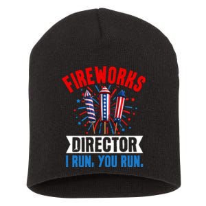 Fireworks Director 4th Of July Graphic Short Acrylic Beanie