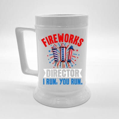 Fireworks Director 4th Of July Graphic Beer Stein