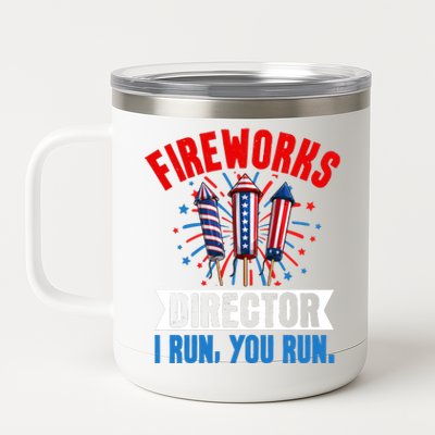 Fireworks Director 4th Of July Graphic 12 oz Stainless Steel Tumbler Cup