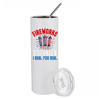 Fireworks Director 4th Of July Graphic Stainless Steel Tumbler