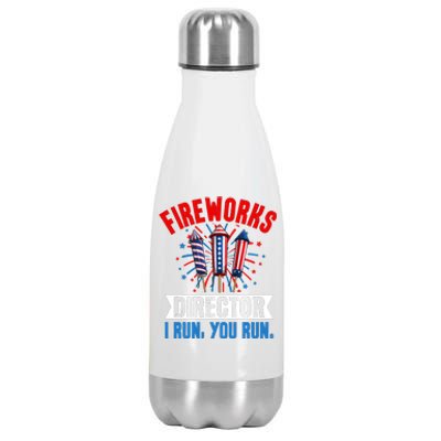 Fireworks Director 4th Of July Graphic Stainless Steel Insulated Water Bottle