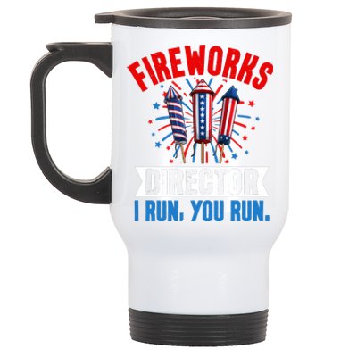 Fireworks Director 4th Of July Graphic Stainless Steel Travel Mug