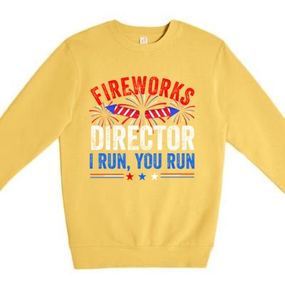 Firework Director 4th Of July Celebration American Flag Cool Gift Premium Crewneck Sweatshirt