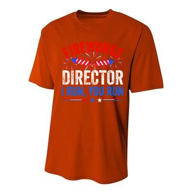 Firework Director 4th Of July Celebration American Flag Cool Gift Performance Sprint T-Shirt