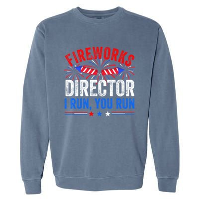 Firework Director 4th Of July Celebration American Flag Cool Gift Garment-Dyed Sweatshirt