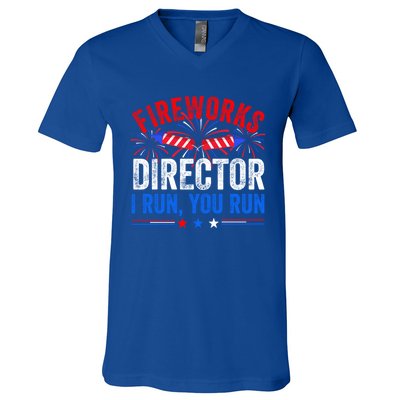 Firework Director 4th Of July Celebration American Flag Cool Gift V-Neck T-Shirt