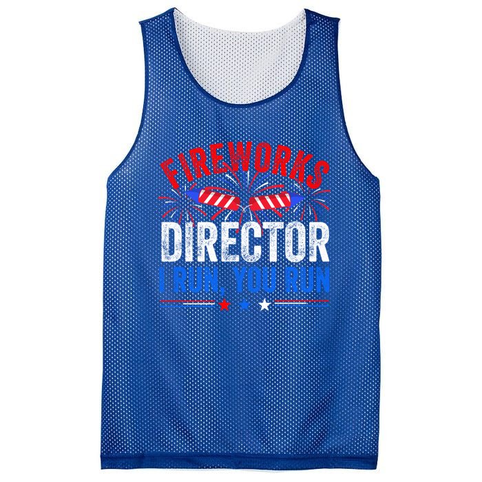 Firework Director 4th Of July Celebration American Flag Cool Gift Mesh Reversible Basketball Jersey Tank