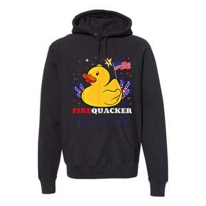 Firecracker Duck 4th of July Patriotic Day USA Flag Funny Premium Hoodie