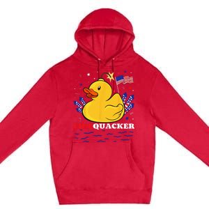 Firecracker Duck 4th of July Patriotic Day USA Flag Funny Premium Pullover Hoodie