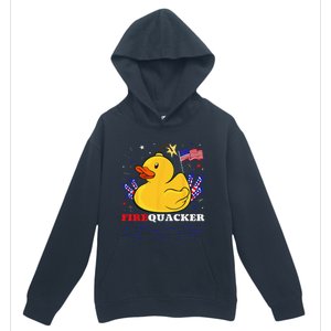 Firecracker Duck 4th of July Patriotic Day USA Flag Funny Urban Pullover Hoodie