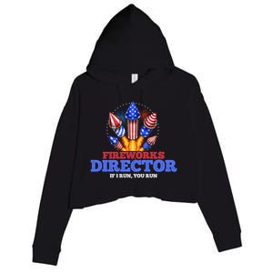 Fireworks Director 4th Of July Pyrotechnician Gift Crop Fleece Hoodie