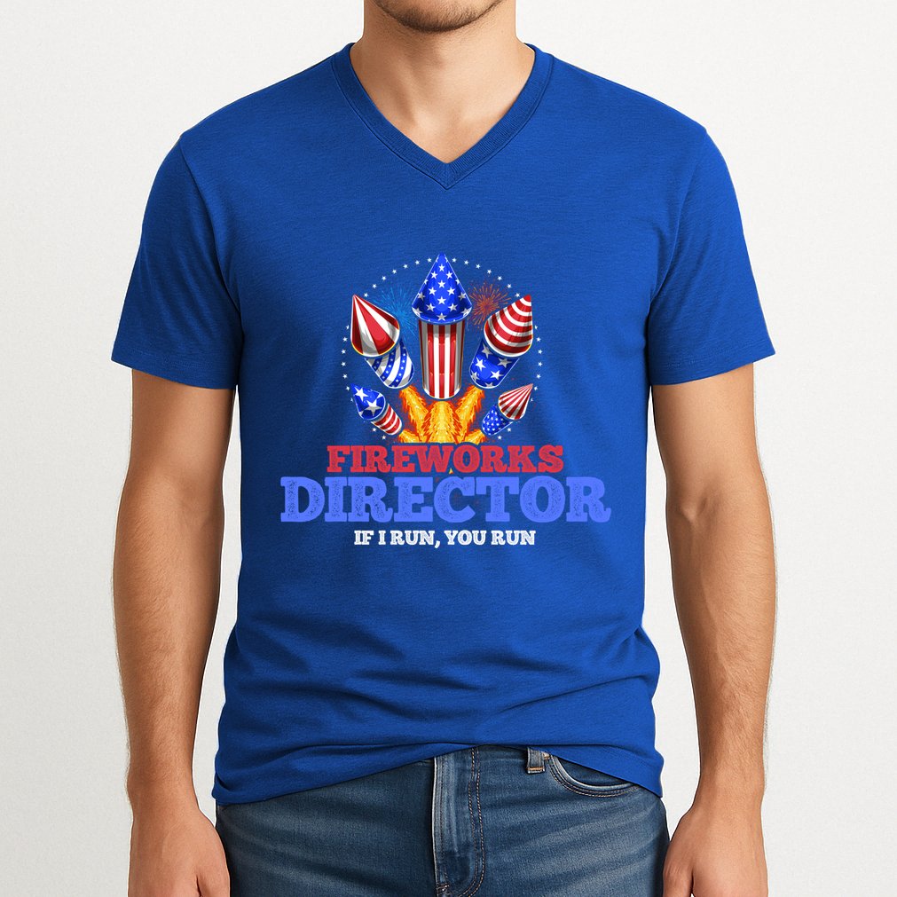 Fireworks Director 4th Of July Pyrotechnician Gift V-Neck T-Shirt