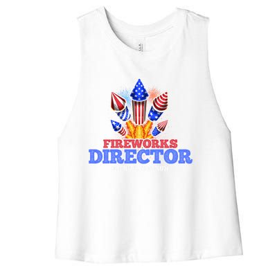 Fireworks Director 4th Of July Pyrotechnician Gift Women's Racerback Cropped Tank