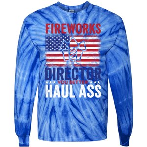 Fireworks Director 4th Of July Fan Fireworks Great Gift Tie-Dye Long Sleeve Shirt