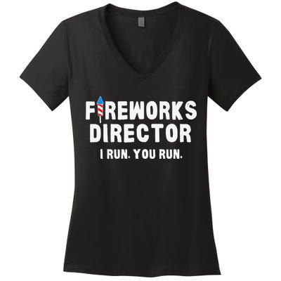 Fireworks Director 4th of July US Patriotic Pride Women's V-Neck T-Shirt
