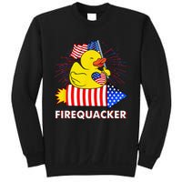 Firequacker Duck 4th of July Fireworks America US FLag Sweatshirt