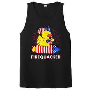 Firequacker Duck 4th of July Fireworks America US FLag PosiCharge Competitor Tank