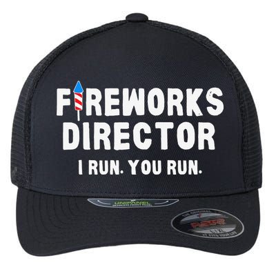 Fireworks Director 4th of July US Patriotic Pride Flexfit Unipanel Trucker Cap