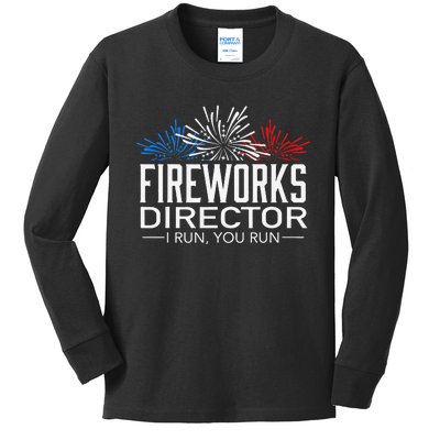 FIREWORKS DIRECTOR 4th of July Celebration Gift Kids Long Sleeve Shirt