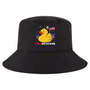 Firecracker Duck 4th Of July Patriotic Day Usa Flag Funny Cool Comfort Performance Bucket Hat