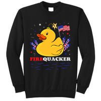 Firecracker Duck 4th Of July Patriotic Day Usa Flag Funny Sweatshirt