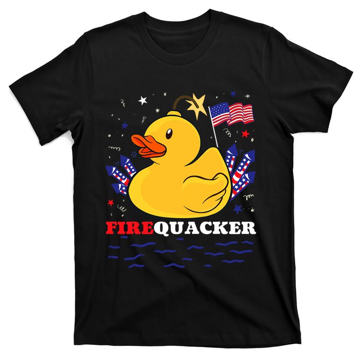 Firecracker Duck 4th Of July Patriotic Day Usa Flag Funny T-Shirt