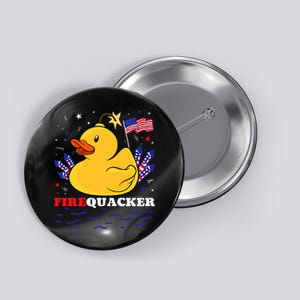 Firecracker Duck 4th Of July Patriotic Day Usa Flag Funny Button