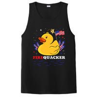 Firecracker Duck 4th Of July Patriotic Day Usa Flag Funny PosiCharge Competitor Tank