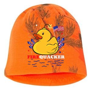 Firecracker Duck 4th Of July Patriotic Day Usa Flag Funny Kati - Camo Knit Beanie