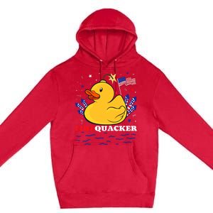 Firecracker Duck 4th Of July Patriotic Day Usa Flag Funny Premium Pullover Hoodie