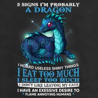 Funny Dragon 5 Signs I'm Probably A Dragon 7 Panel Mesh Trucker Snapback Hat