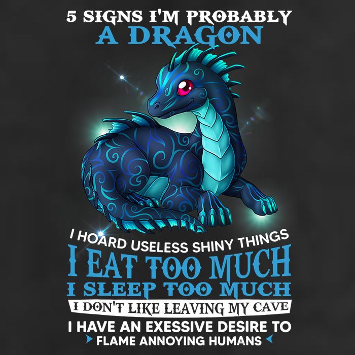 Funny Dragon 5 Signs I'm Probably A Dragon 7 Panel Mesh Trucker Snapback Hat