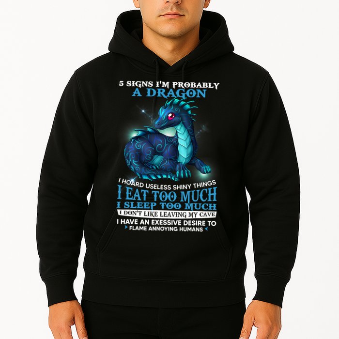 Funny Dragon 5 Signs I'm Probably A Dragon Hoodie