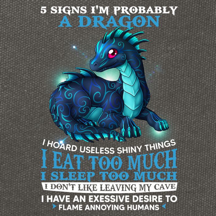 Funny Dragon 5 Signs I'm Probably A Dragon Cotton Canvas Backpack