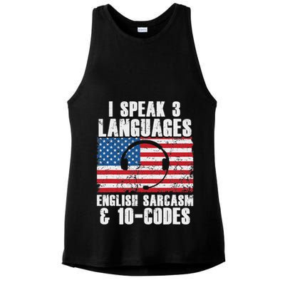 Funny Dispatcher 911 Emergency Operator Thin Yellow Line Ladies PosiCharge Tri-Blend Wicking Tank