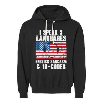 Funny Dispatcher 911 Emergency Operator Thin Yellow Line Garment-Dyed Fleece Hoodie