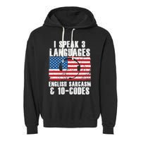 Funny Dispatcher 911 Emergency Operator Thin Yellow Line Garment-Dyed Fleece Hoodie